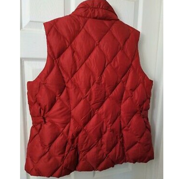 🦆LNWOT Eddie Bauer Goose Down Puffer Vest, Red, Full Zip - Picture 3 of 4